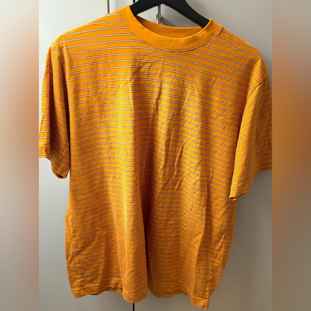 MUJI strip orange tee MEDIUM